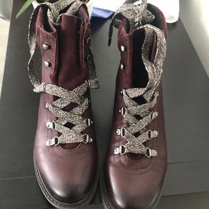 8.5 bergundy Sam Edelman lace up boots